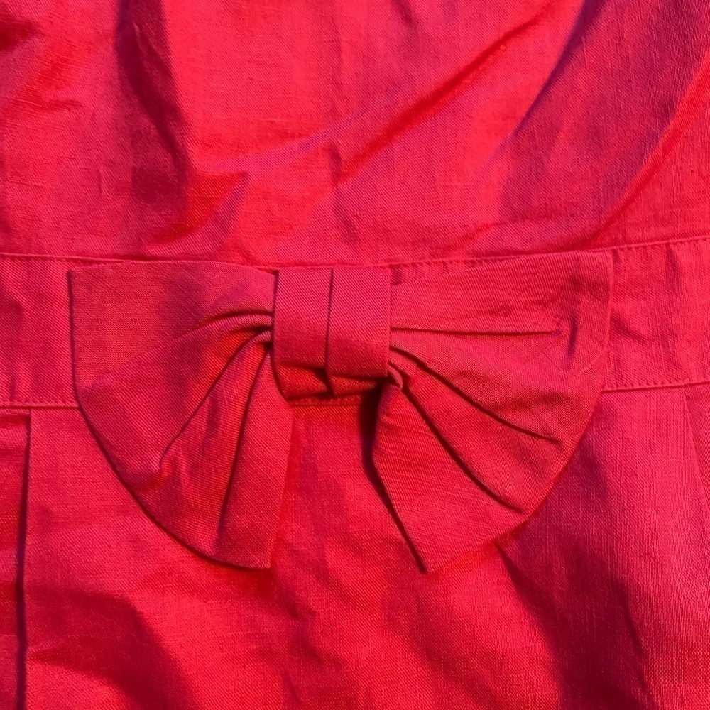 Laura Ashley Vintage Red sleeveless Dress with bow size 12 - Picture 5 of 10